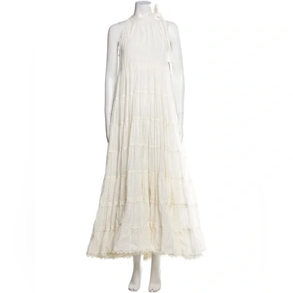 chinese dress ladies Hemant & Nandita Corset Long Dress Ivory Floral main image 1